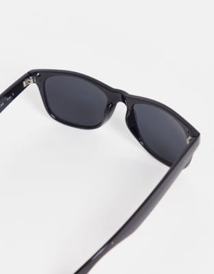 Lunettes De Soleil Carrées Unisexe Grandes - Monture Noire, Verres Anti-UV, Style Plat Tendance - 8