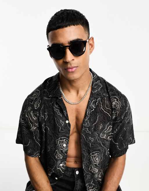 Selected Homme Lunettes de soleil rondes Noir ASOS