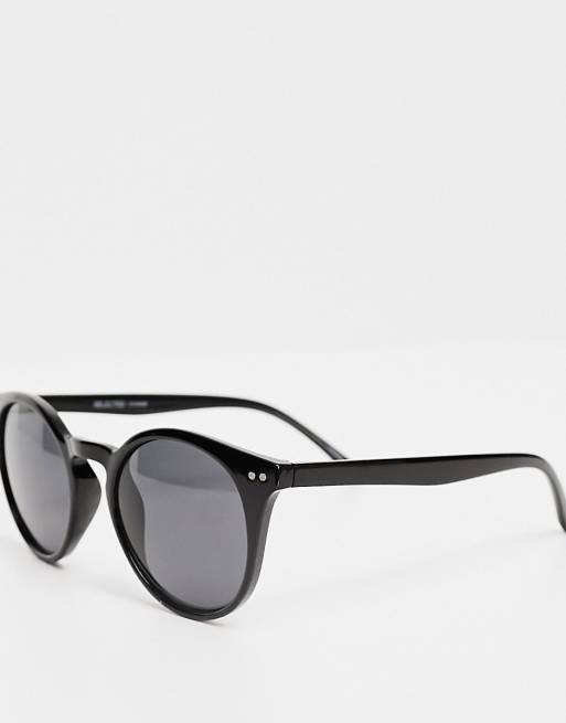 Selected Homme Lunettes de soleil rondes Noir ASOS