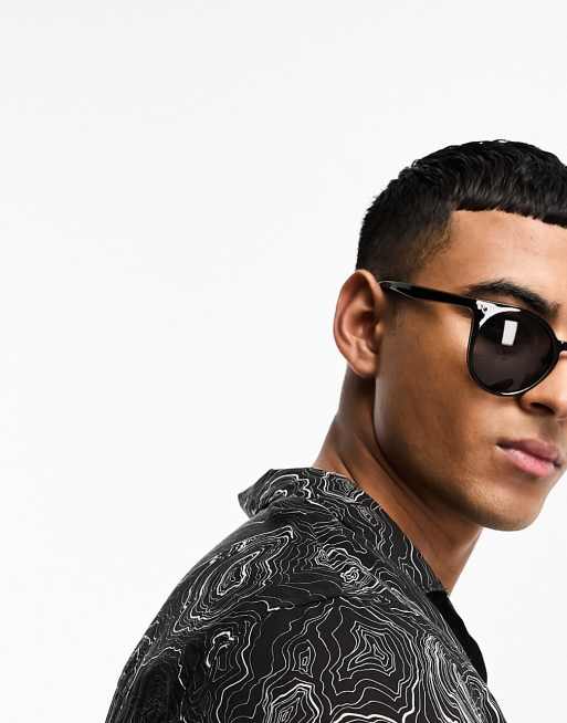 Selected Homme Lunettes de soleil rondes Noir ASOS