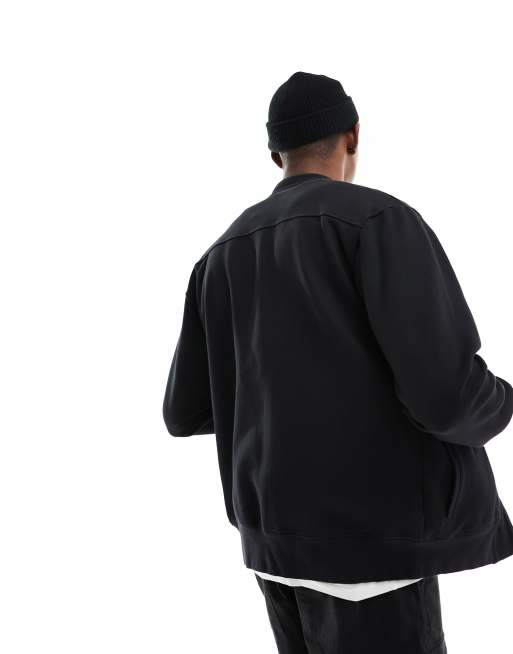 Selected Homme Mack sweat bomber jacket in black