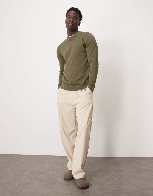 Selected Homme - Maglione verde con collo a lupetto 