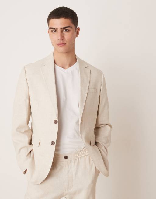 Selected Homme - Malik - Blazer in lino color crema 