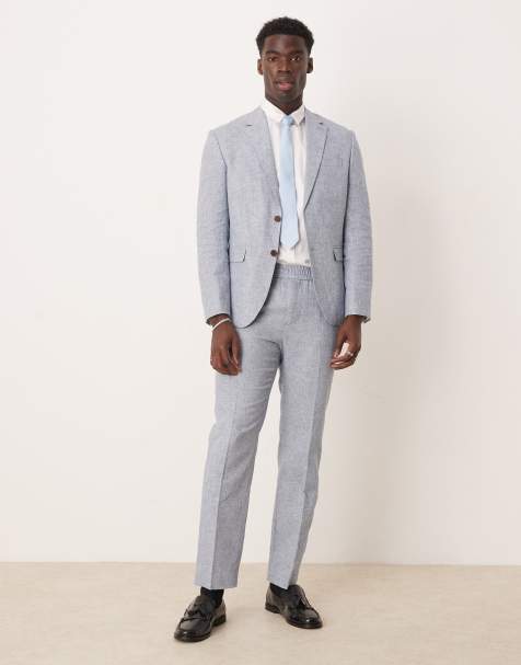 Selected Homme - Malik - Costume en lin - Bleu clair - view 1
