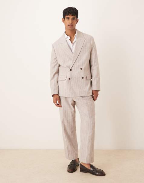 Selected Homme - Malik - Ensemble décontracté à rayures fines - Crème - view 1