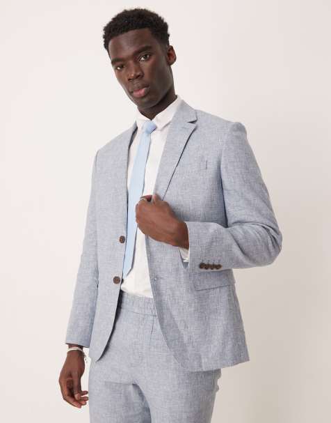 Selected Homme Malik Linen blazer in light blue - view 1