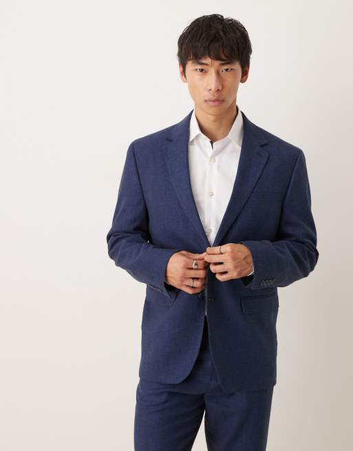 Selected Homme Malik linen blend regular fit blazer in navy