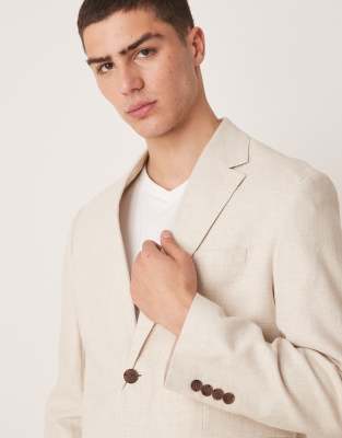 Selected Homme Malik Linen Mix Blazer In White