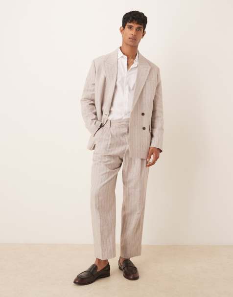 Selected Homme - Malik - Pantalon décontracté à rayures fines - Crème - view 1
