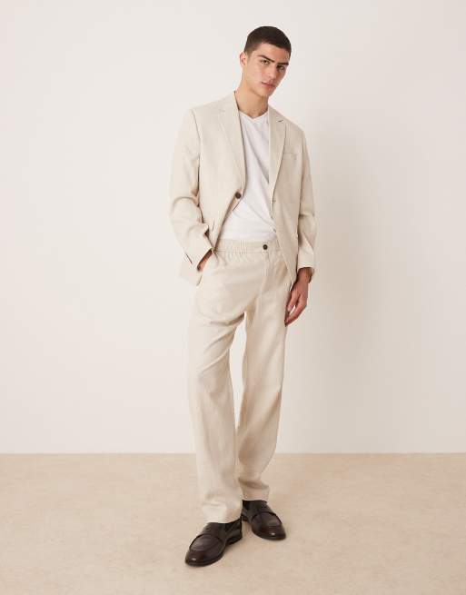 Selected Homme Malik regular fit pants in cream