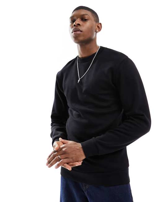 Selected Homme Manuel crew neck sweatshirt in black ASOS