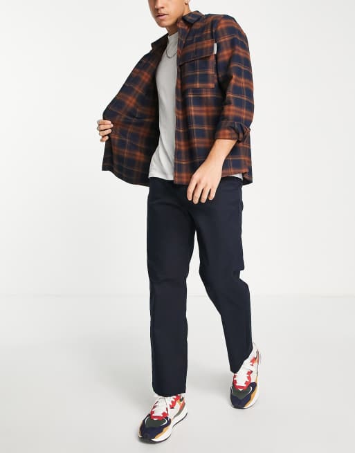 Selected Homme - Marineblå chino i løs pasform