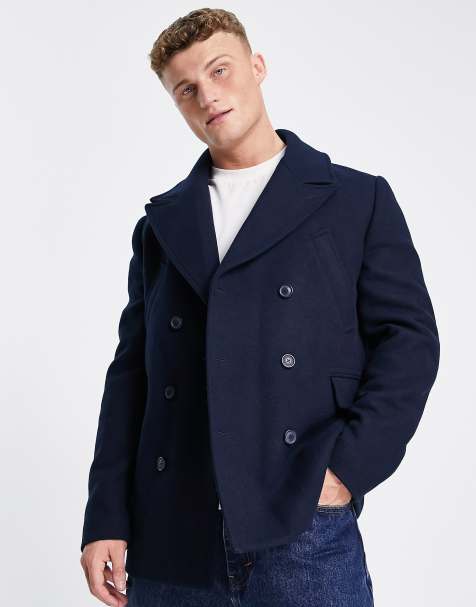 Selected Homme - Marineblå peacoat i uldblanding - view 1