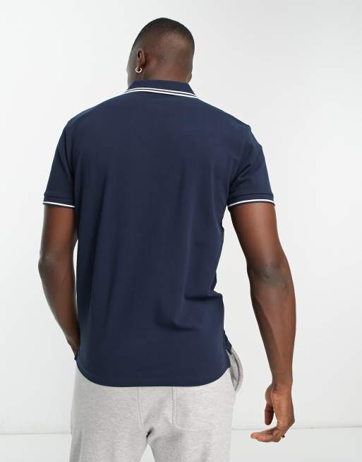 Selected Homme - Marineblå polo med kantstriber , 2 af 4