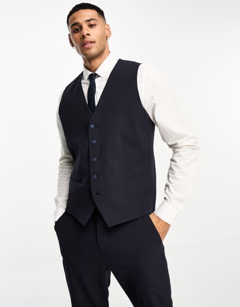 Selected Homme - Marineblå slim-habitvest - view 1