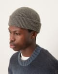 [Selected Homme] Selected Homme merino wool beanie in grey One Size Grey