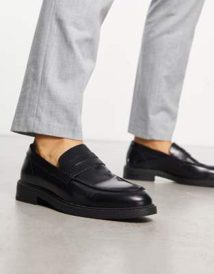 Selected Homme - Mocassins en cuir - Noir