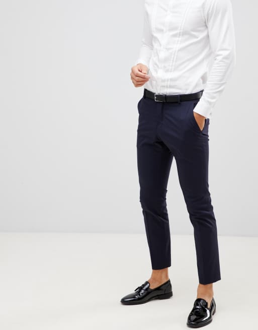 Selected Homme – Marinblå smoking med satinslag och smal passform, 3 av 3
