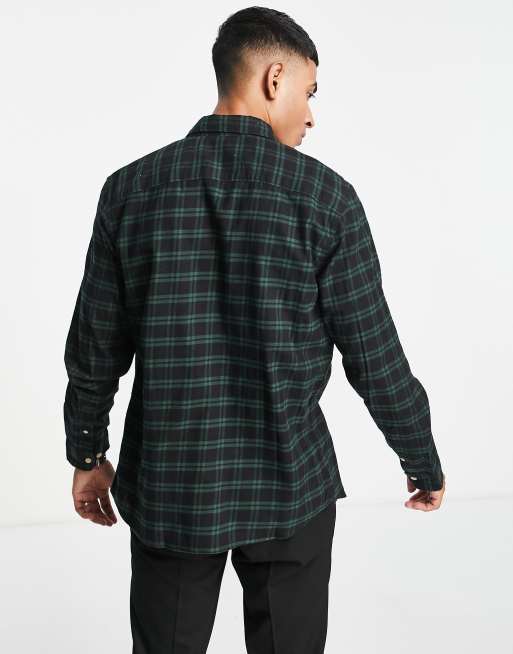 Selected Homme – Mörkgrön- och svartrutig flanellskjorta , 2 av 4