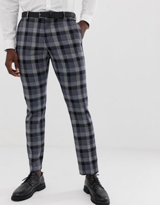 Selected Homme Navy Check Suit Trouser In Slim Fit | ASOS