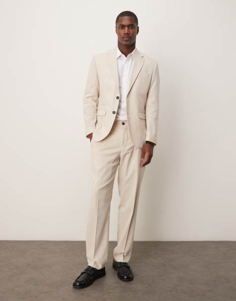 Selected Neil regular fit trouser in cream 