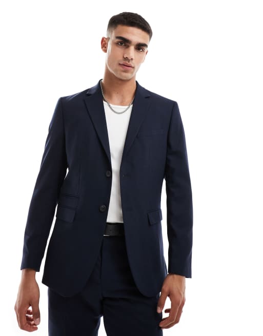 Selected Homme - Neil - Regular-fit colbert in marineblauw