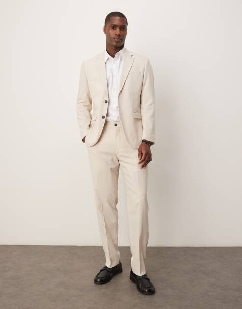 Selected Homme Neil regular fit set in cream - view 1