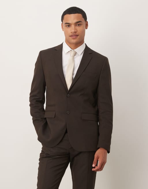 Selected Homme Neil slim fit blazer in brown