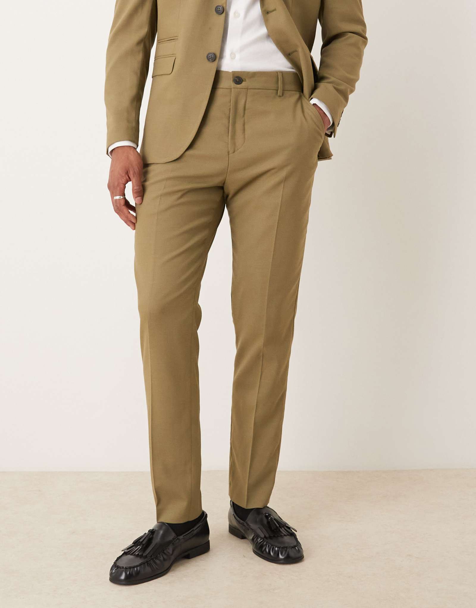 Выбранные брюки Homme Neil slim fit зеленого цвета