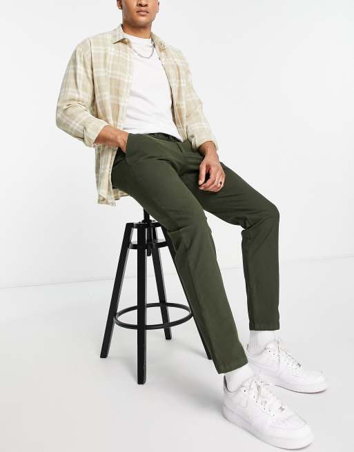 Selected Homme - Nette smalle broek in groen 