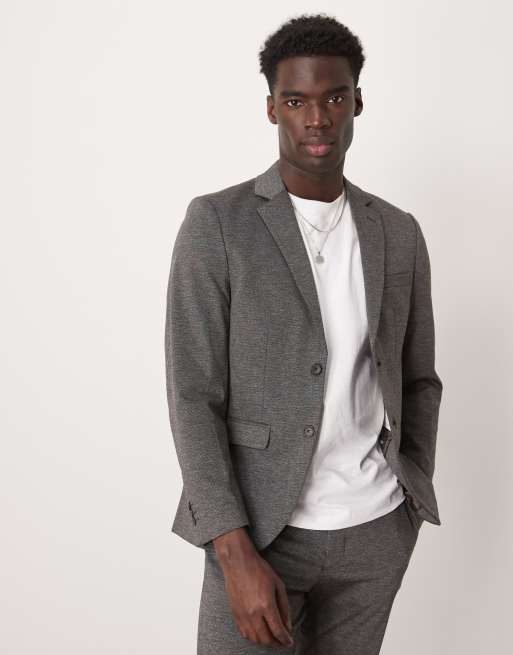 Selected Homme - Noah - Slim fit jersey blazer in donkergrijs