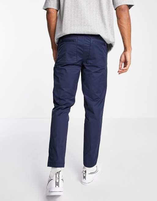 Selected Homme nylon pant in slim tapered navy