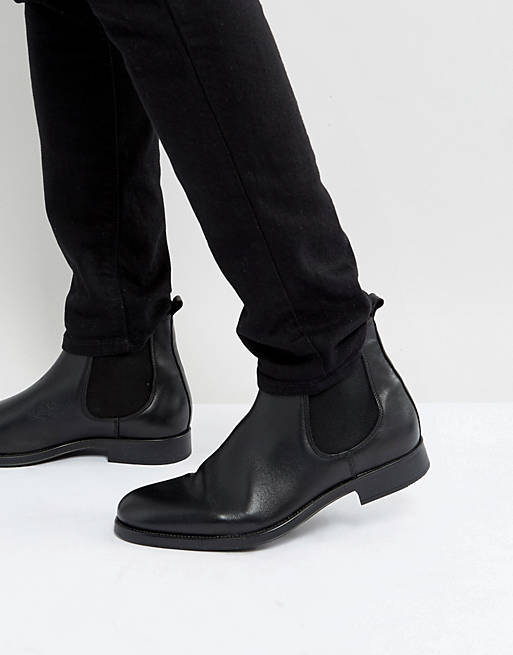 Selected Homme Oliver Leather Chelsea Boots In Black | ASOS