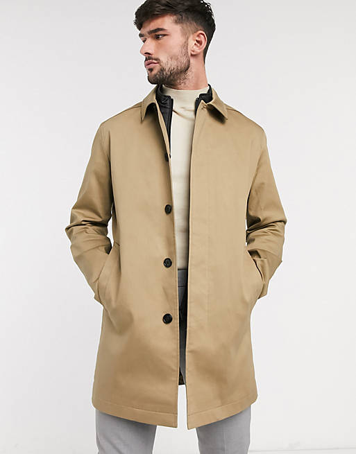 Selected Homme organic cotton car coat in sand | ASOS