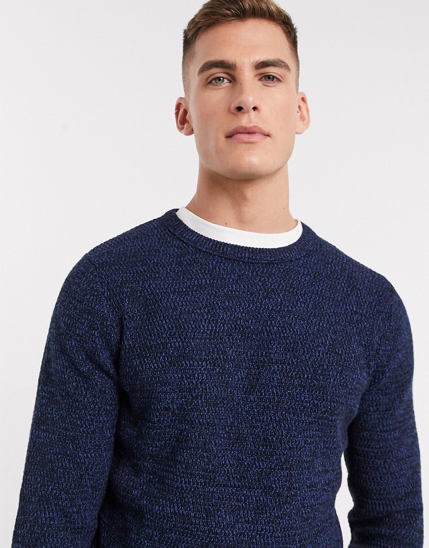 Selected Homme organic cotton crew neck sweater-Navy
