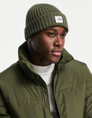 Selected Homme cotton fisherman beanie in green - DGREEN