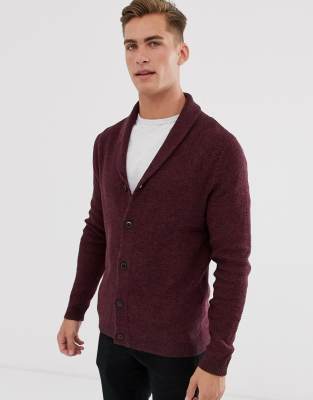 burgundy shawl cardigan
