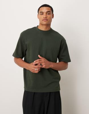 Selected Homme – Oscar – Grön t-shirt i oversize - view 1