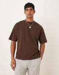 [Selected Homme] Selected Homme Oscar oversized t-shirt in brown S Demitasse