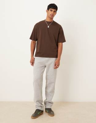 Selected Homme Oscar Oversized T-shirt In Brown