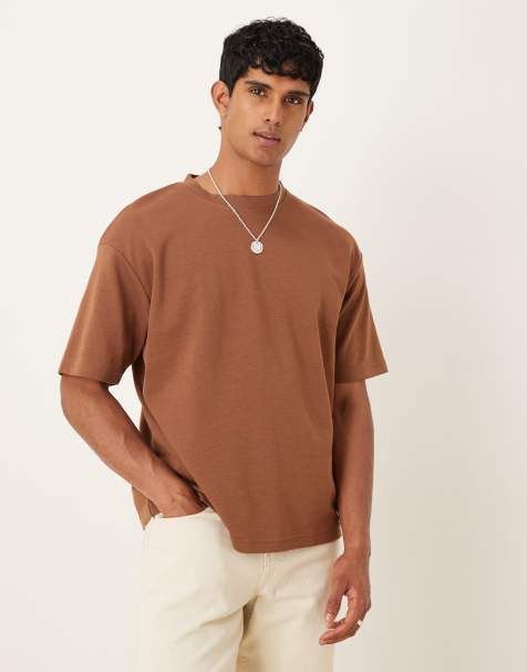 Selected Homme Oscar oversized t-shirt in light brown - view 1