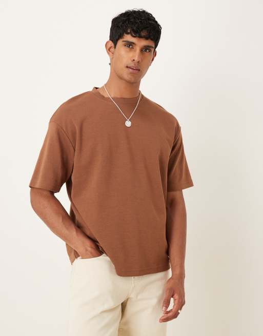 Selected Homme Oscar oversized t-shirt in light brown