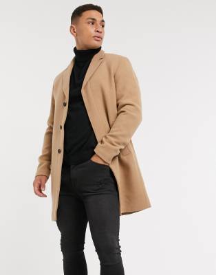 Selected Homme overcoat in camel-Brown