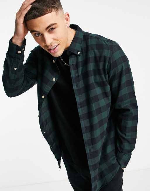 Selected Homme - Overhemd met Buffalo-ruit in groen