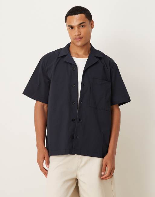 Selected Homme - Overhemd met korte mouwen in marineblauw