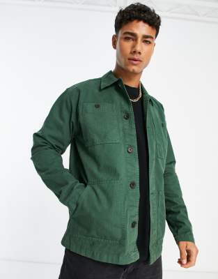 Selected Homme overshirt in dark green | ASOS