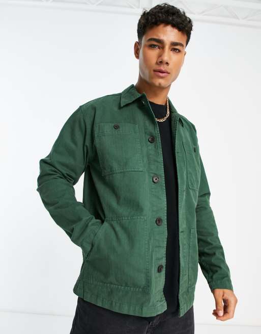 Green hot sale overshirt men