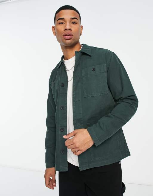 Selected Homme overshirt in green | ASOS