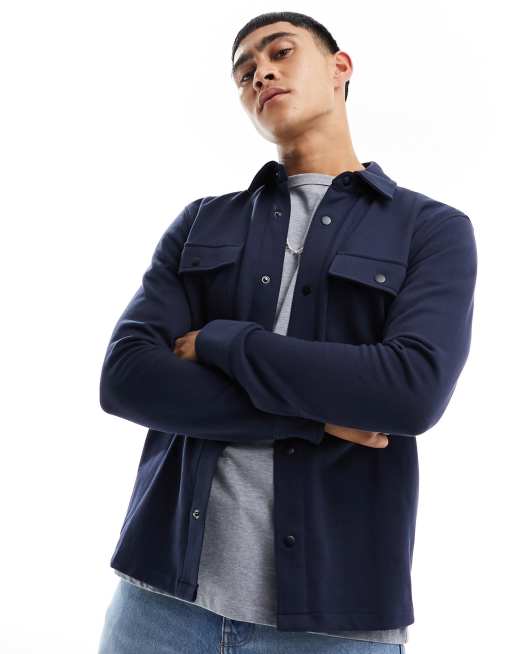 Selected Homme overshirt in navy | ASOS