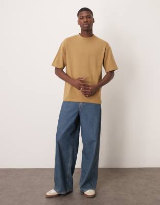 Selected Homme Oversized Heavy Weight T-shirt In Green